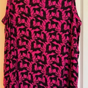 LuLaRoe Pink and Black Patterned Top